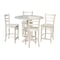 International Concepts 42 in Round Drop Leaf Counter Height Dining Table with 4 Stools in Unfinished - 5 Piece Set K-42DPT-23B-S6172-4 - alternate 1